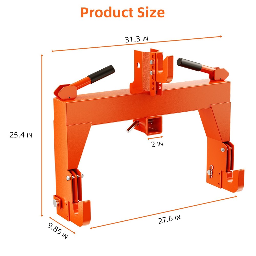 Quick Hitch 3 Point Tractor Quick Hitch Category 1, 2 Tractor 3000 LBS
