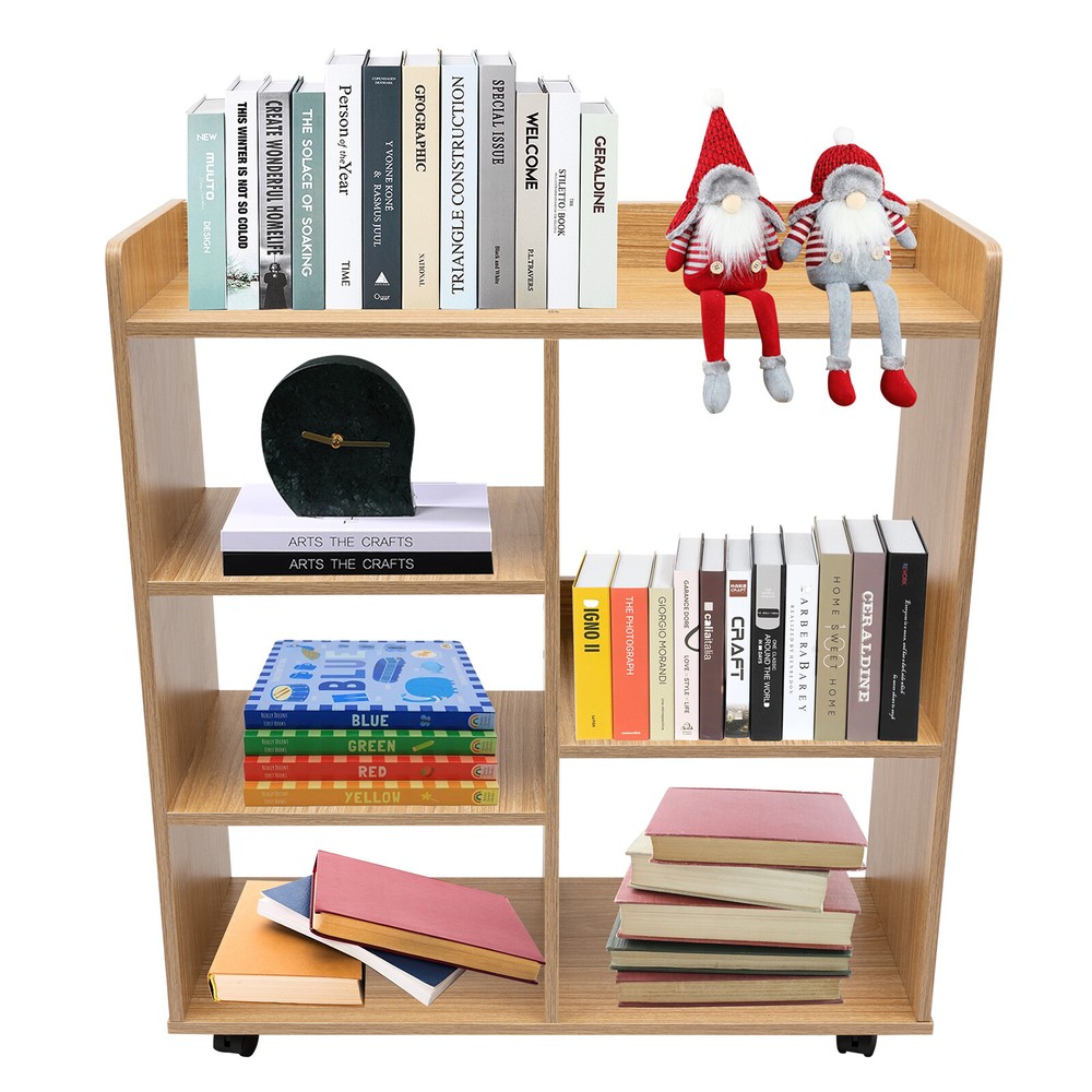 Filing Cabinet, Storage Shelf, Mobile Printer Stand Rubberwood