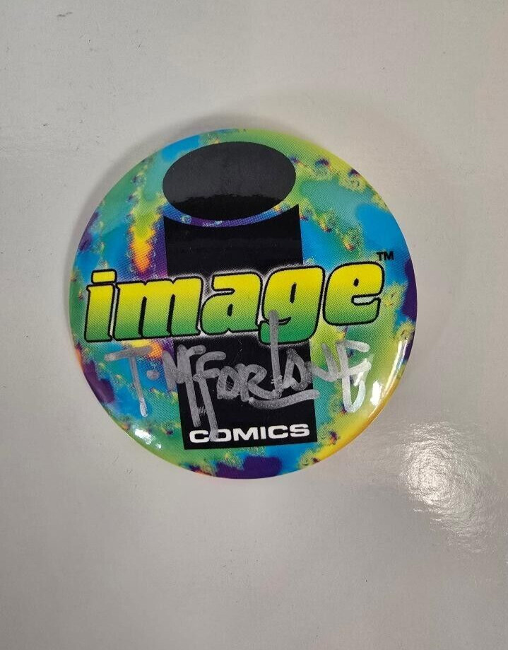 Image Comics Todd McFarlane Signed Button Pin Back - Mint Condition