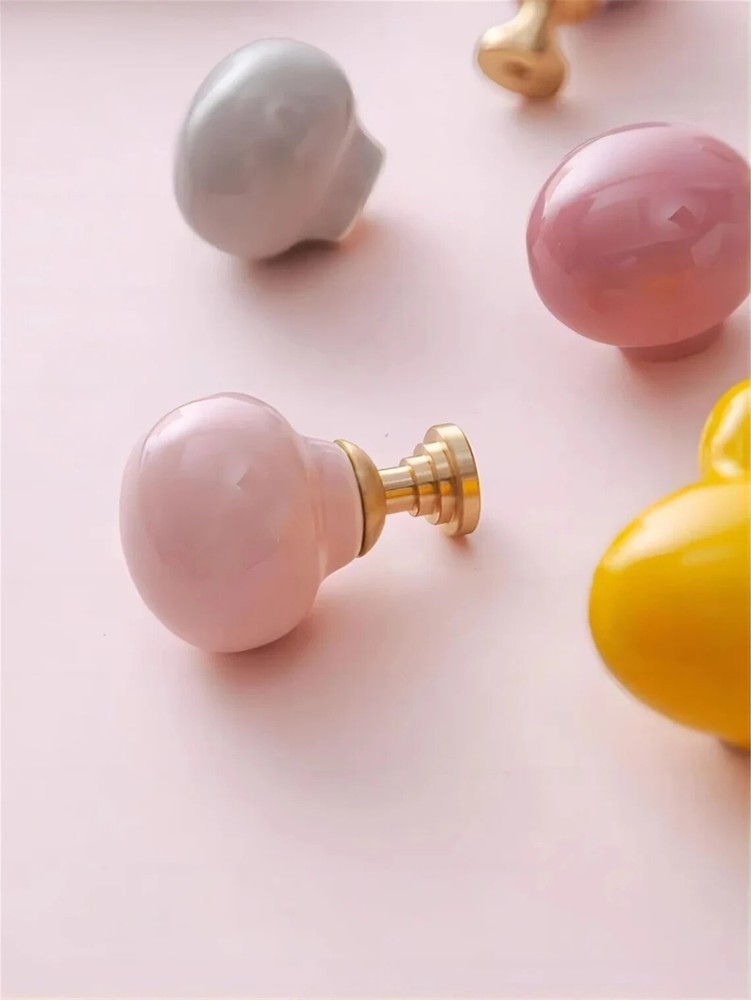 MFYS Colorful Ceramic Cabinet Knobs Candy Ball Knob Nursery Room Drawer pull