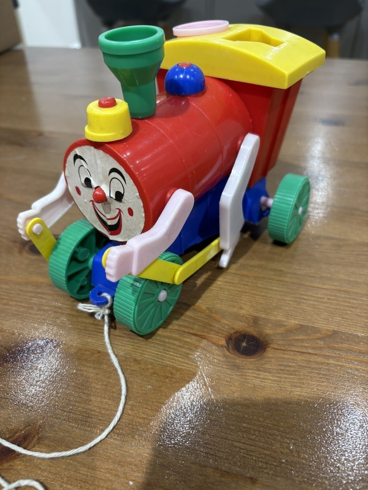 Vintage Mr. Chuff Chuff Train - Merit Plastic Pull along Toy train