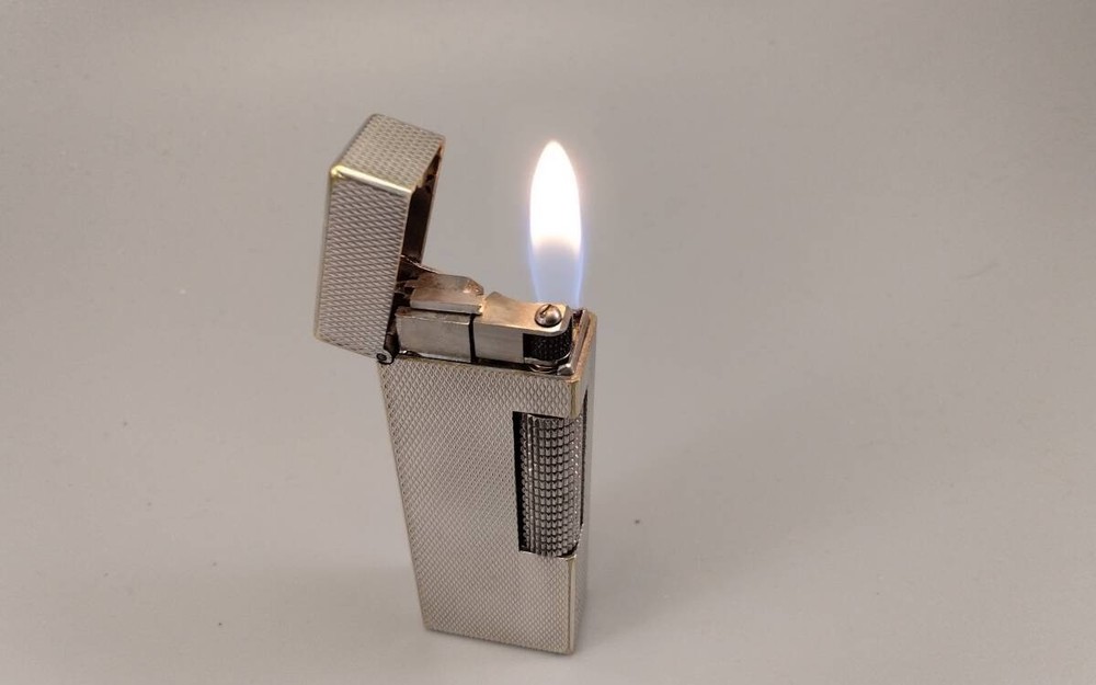 Dunhill Rollagas Transitional Silver Barley Lighter Working Condition