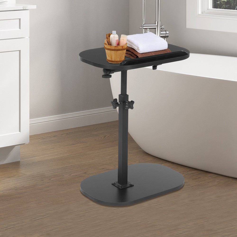 C Shaped End Table, Small Side Table for Couch, Sofa Table for Living Room