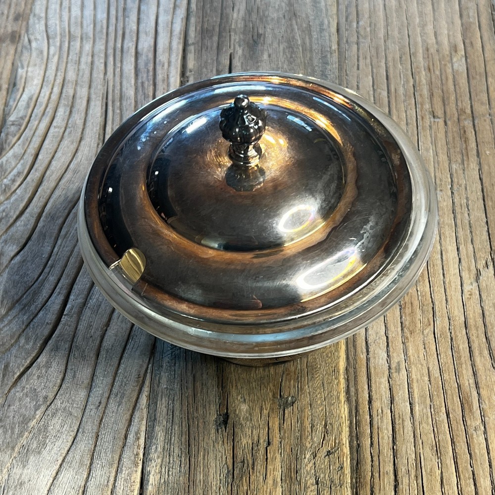 Sheffield Silver Co Covered Dish Silverplate Pyrex Glass Insert