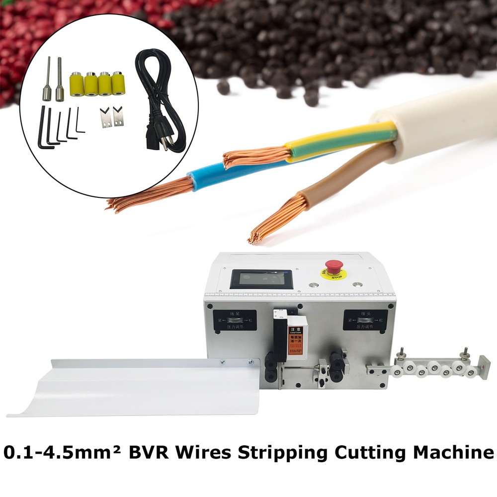 Full Automatic 0.1-4.5mm² BVR Wires Stripping Cutting Machine w Program Control