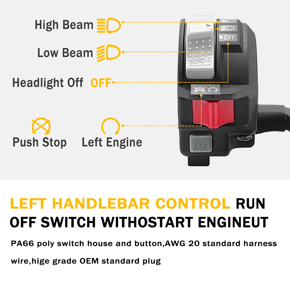 Left Handlebar Control Start Kill Switch Headlight for 2004-2005 Yamaha YFZ450