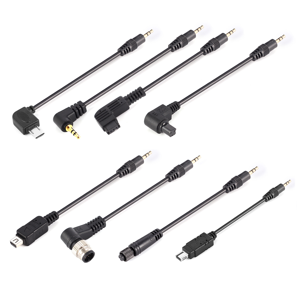 LCD Timer Remote Cable+7x 2.5mm DC Removable Cable For Canon Nikon Sony Olympus