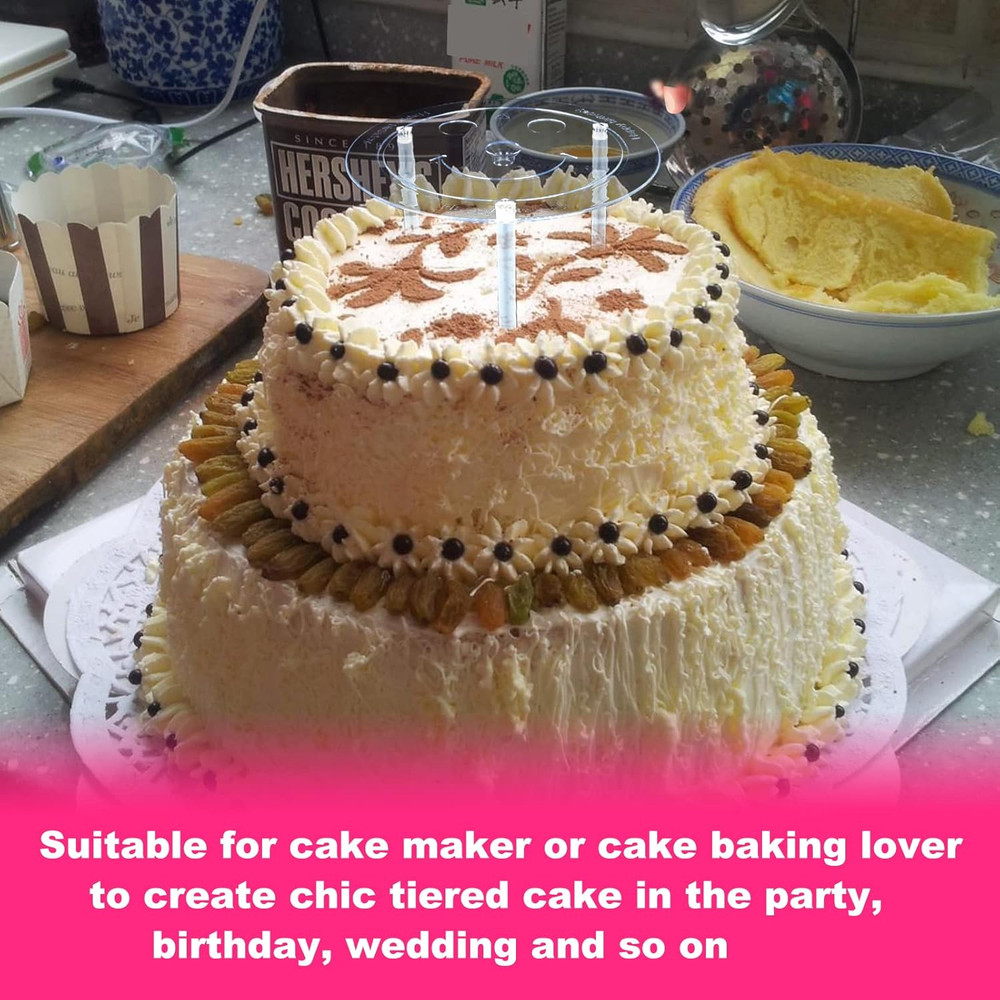 80Pcs Cake Tier Stacking Kit 10Pcs Clear Cake Separator Plates