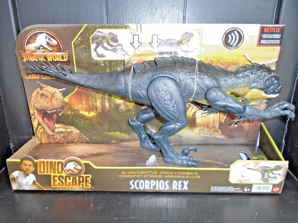 2020 Mattel Jurassic World Camp Cretaceous Slash 'N Battle Scorpios Rex