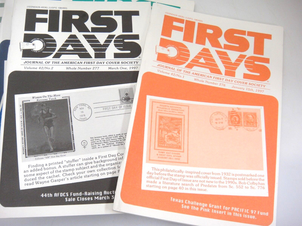 First Days Journal of American First Day Cover Society 1997 Lot of 8 Complete