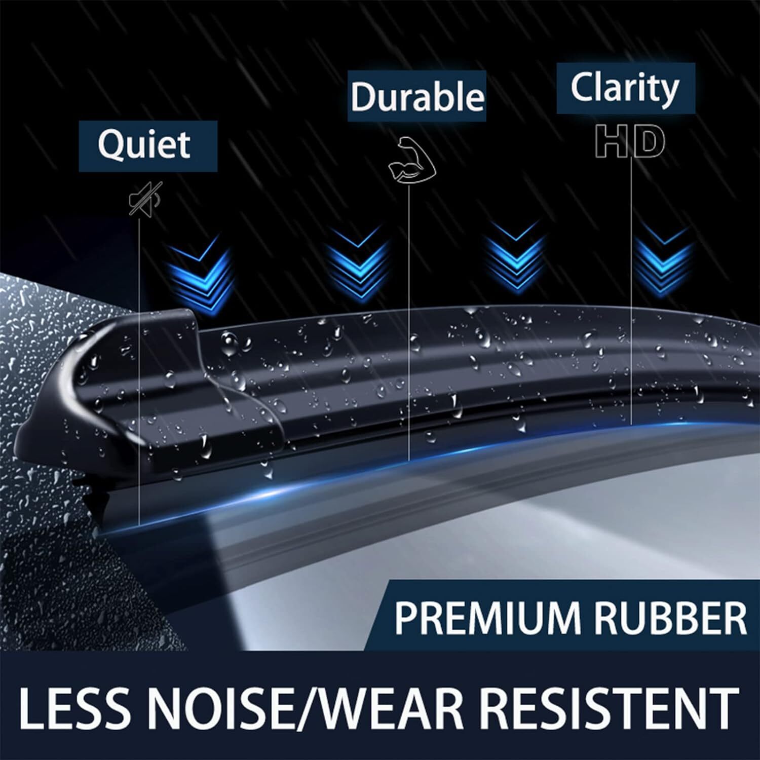 Front Windshield Wiper Blade for Tesla Model X 28" + 18" with Integrated Washing