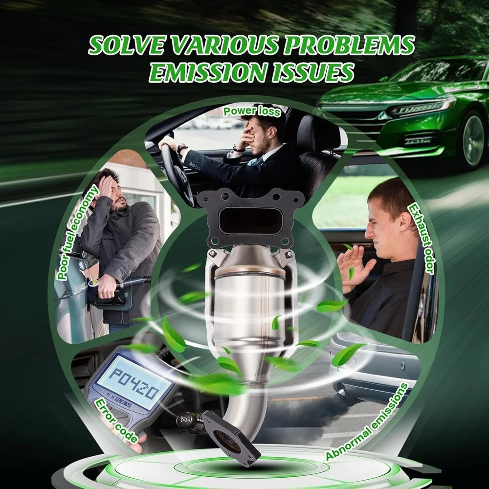 High Flow Front Catalytic Converter Kit Direct-Fit Honda Accord 2013-2017 2.4...