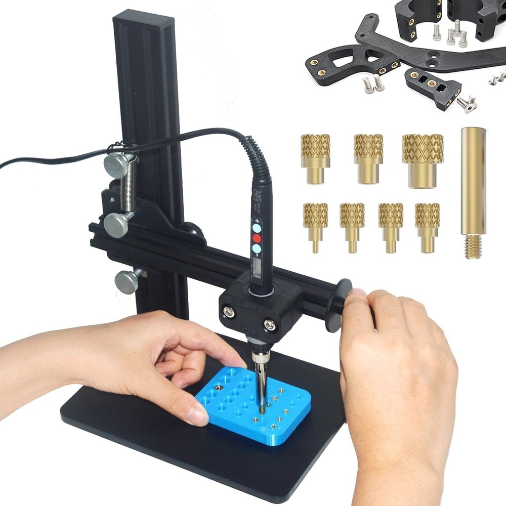 Heat Set Insert Tool Kit for Plastic Aluminum Brass Threaded Inserts 3D Printing