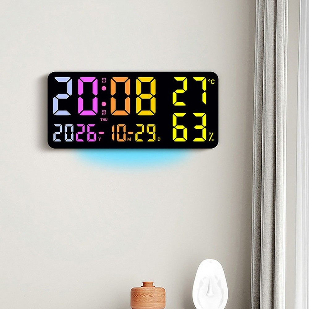 Digital Desk Clock LED Wall Clock Temperature Display Humidity Display
