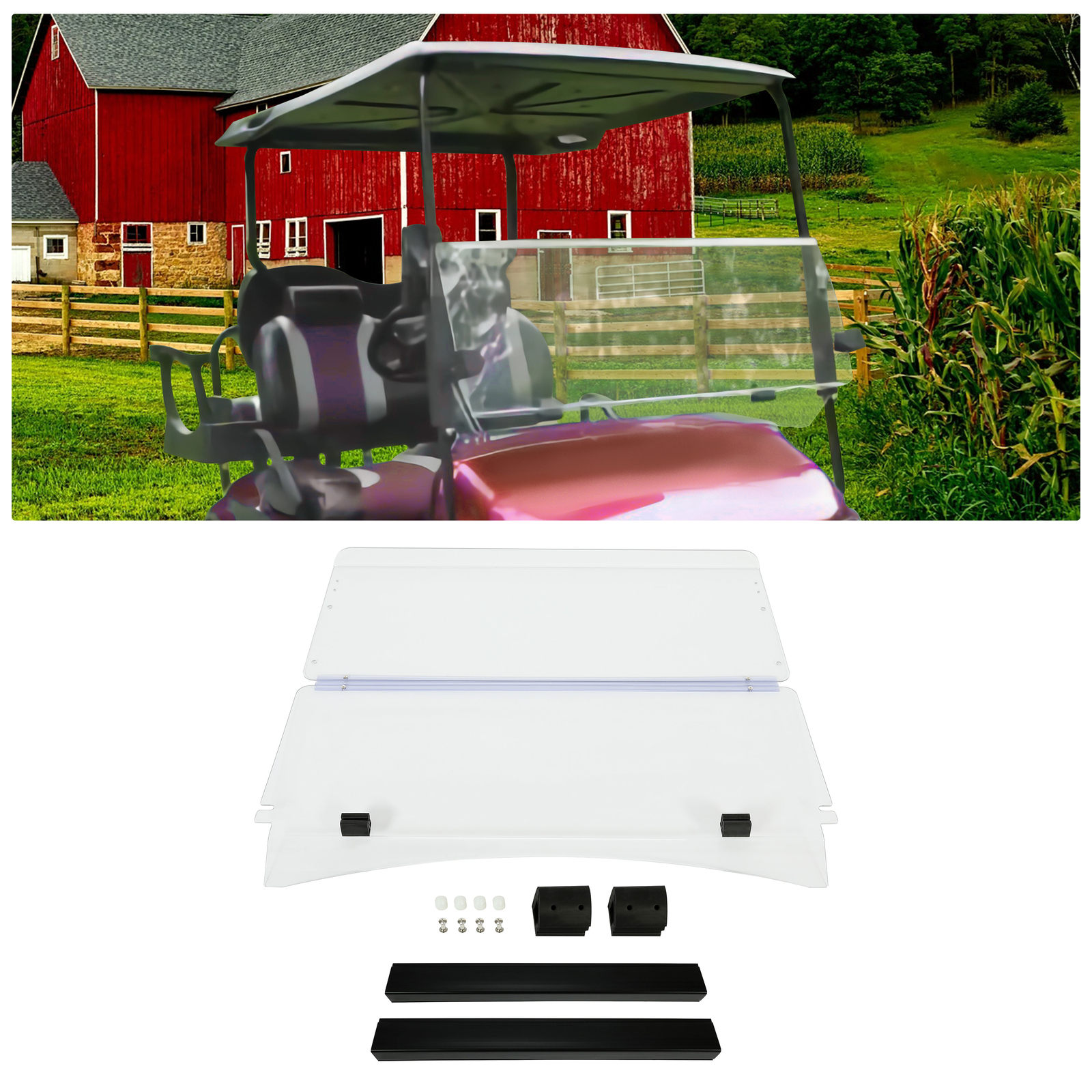 For EZGO TXT Clear Windshield For 2014- UP *New In Box Golf Cart Part*