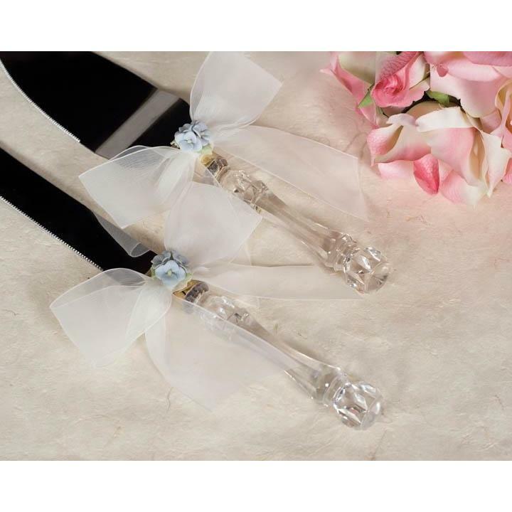 Hydrangea Bouquet Wedding Cake Server Set