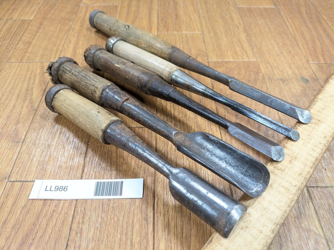 Japanese vintage chisel tataki Nomi Japan Signed Old 25.28.18.9.14mm LL986