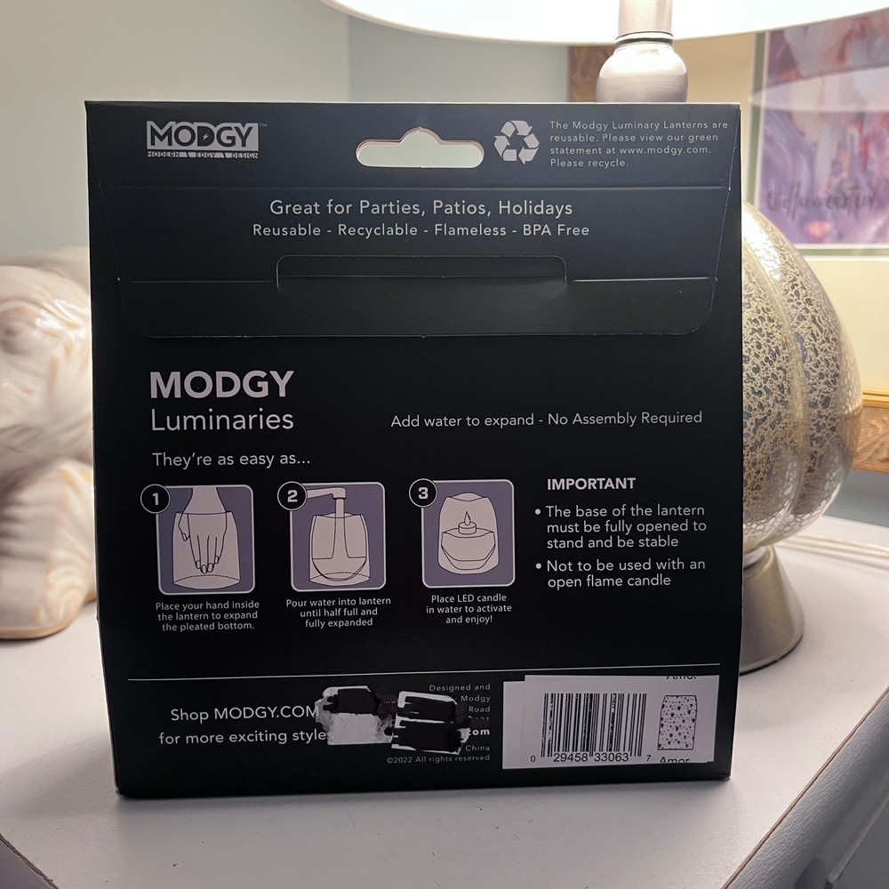 Luminary Lanterns 4 Pack Water Activated Floating LED Candles Heart Pattern