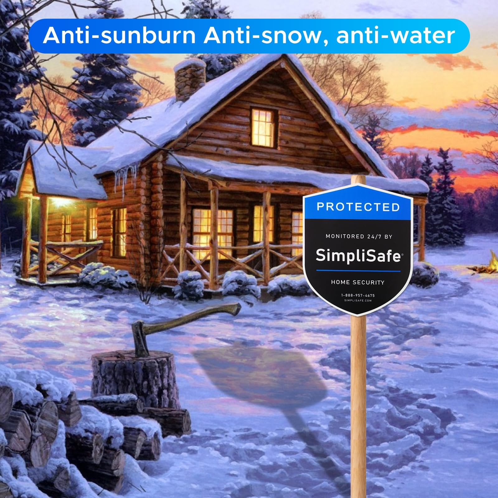 3PCS Yard Sign Compatible for SimpliSafe Home Security System,and 3PCS Door/W...