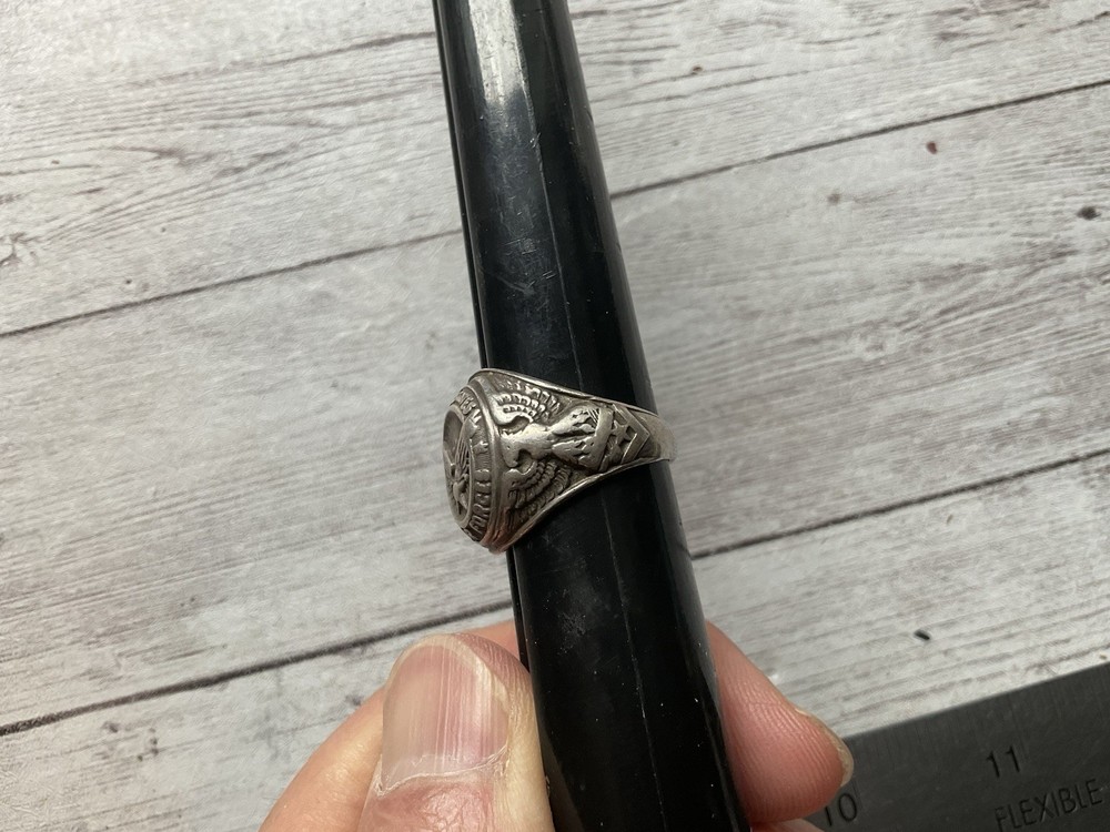 ORIGINAL WWII USAAF WINGED STAR RING - STERLING