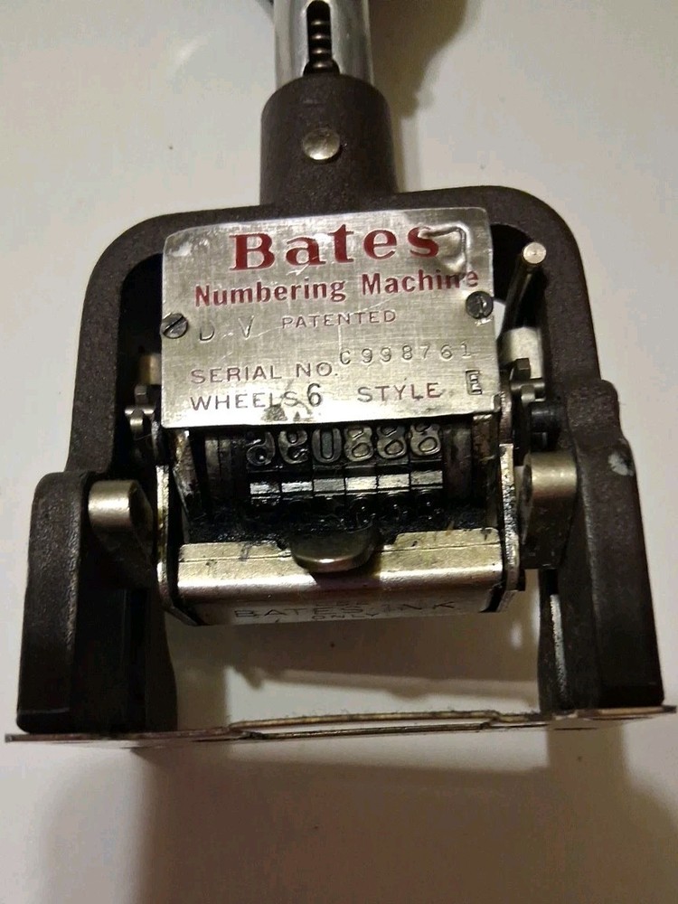 Bates Royall Automatic Numbering Machine Consecutive Duplicate Triplicate Vintag