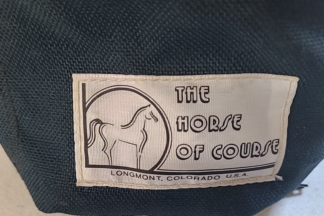 Cantle Saddle Bag with Fold Out Saddle Cover in Dark Blue/Green with Blue Cover