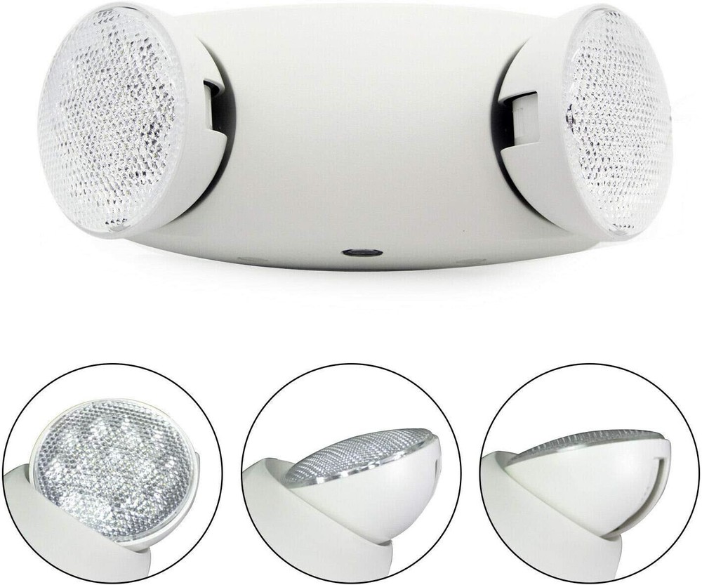 4 pack LED Emergency Light White, Exit Sign Light Adjustable Dual Head Battery