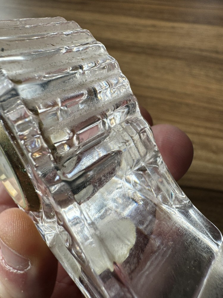 Lead Crystal Clock Read Description