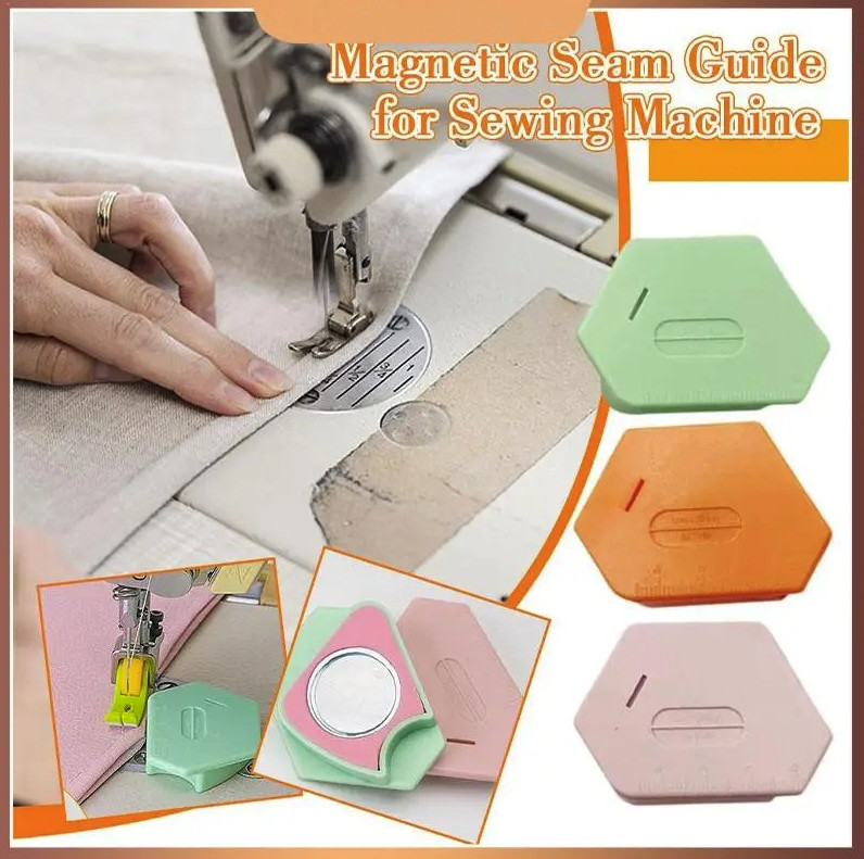 1pc Magnetic Seam Guide Sewing Machine Ruler Hemming Tool - NEW