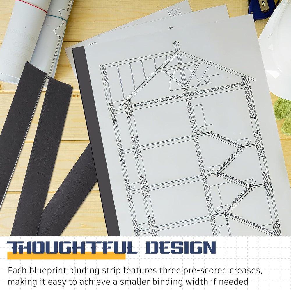 500 Pcs Blueprint Binding Strips Blank Binding Strips for Blueprint Construction