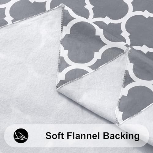 Rectangle Table Cloth, Waterproof Vinyl 84" x 60" (Rectangular) 1 Grey