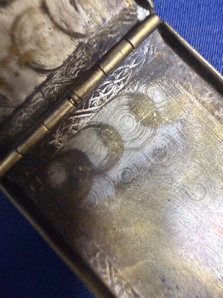 Art Deco Solid Silver Cigarette / Calling Card Case – Engine Turned Floral