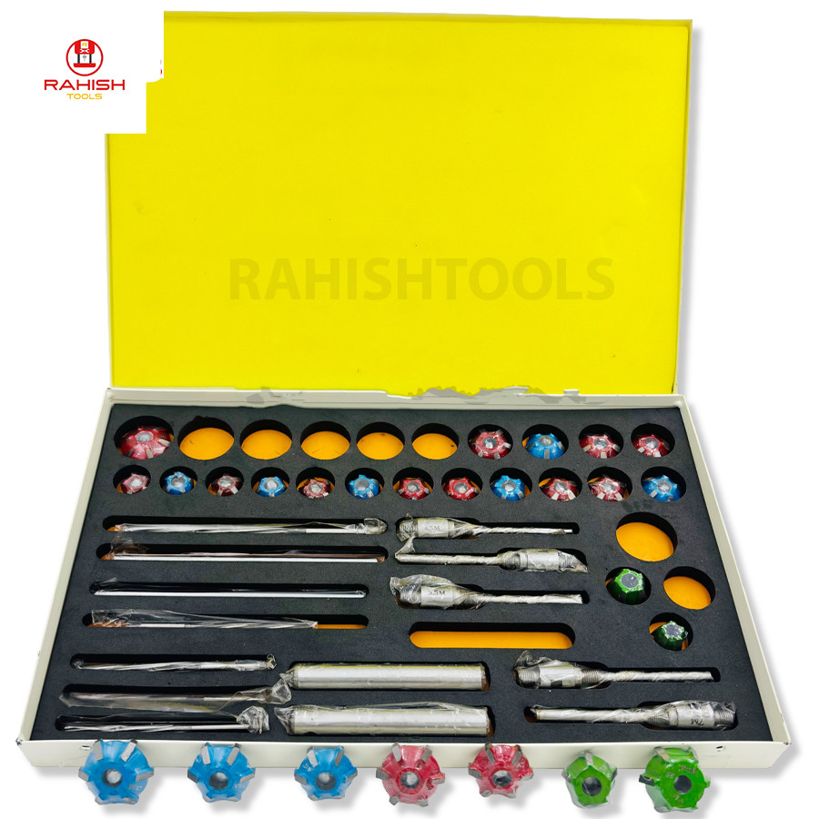 Valve Carbide Seat Tipped Cutter Set 39 pcs For Vintage & Modern Car & Bikes USA