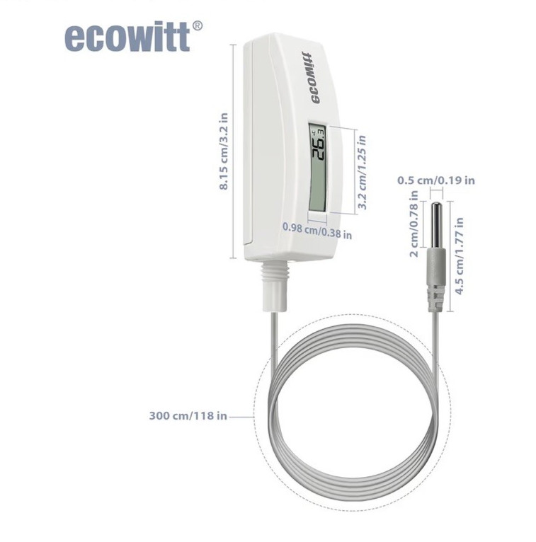Digital Pool Thermometer with LCD Display, Waterproof Water Temperature Sensor