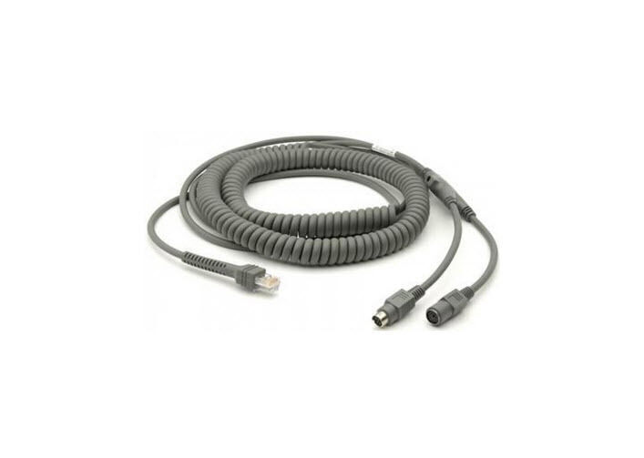 Zebra CBA-K02-C09PAR Symbol Keyboard Wedge 9FT Coiled Cable mini-DIN (PS/2)