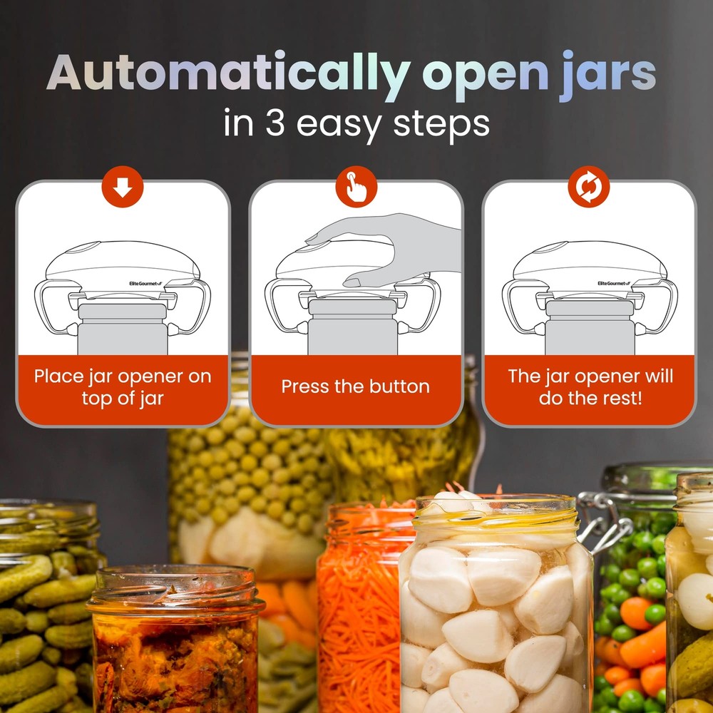Electric Automatic Jar Bottle Opener for Arthritic and Weak Hands
