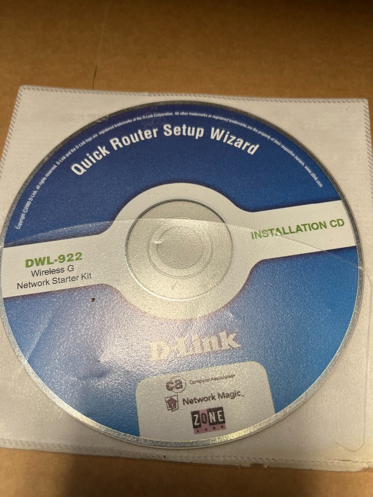D-Link Quick Router Setup Wizard for DWL-992 Wireless G Installation CD