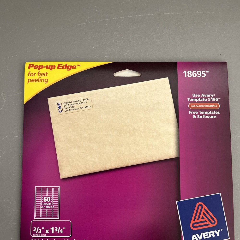 Avery Dennison AVE18695 Mailing Labels (9 Sheets- Missing One)