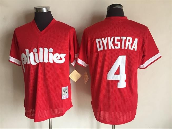#4 Lenny Dykstra Jersey Retro Red