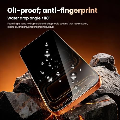 MOCOLL 2 Pack iPhone Screen Protector, privacy screen protector Ultra-Clear 17