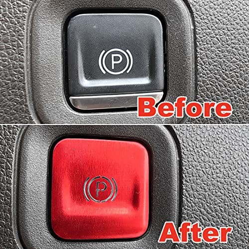Red EPB Brake Button Ring Trim - Compatible with Chevy