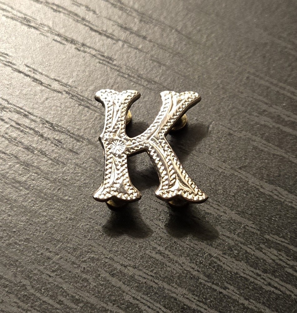 Sterling Silver Alphabet Letter K Concho