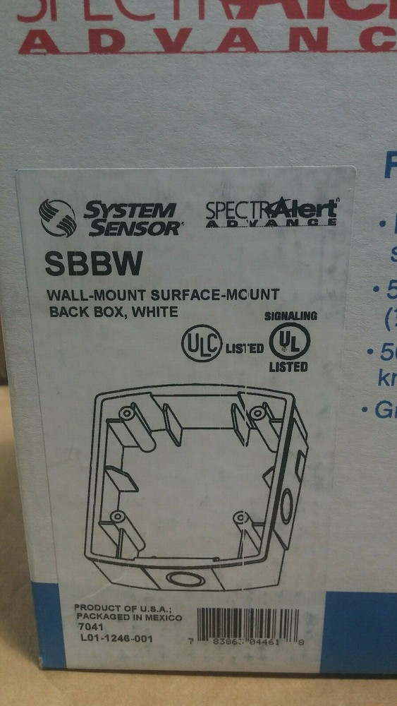 SYSTEM SENSOR SPECTRALERT Advance SBBW White Wall Mount Surface Mount Back Box