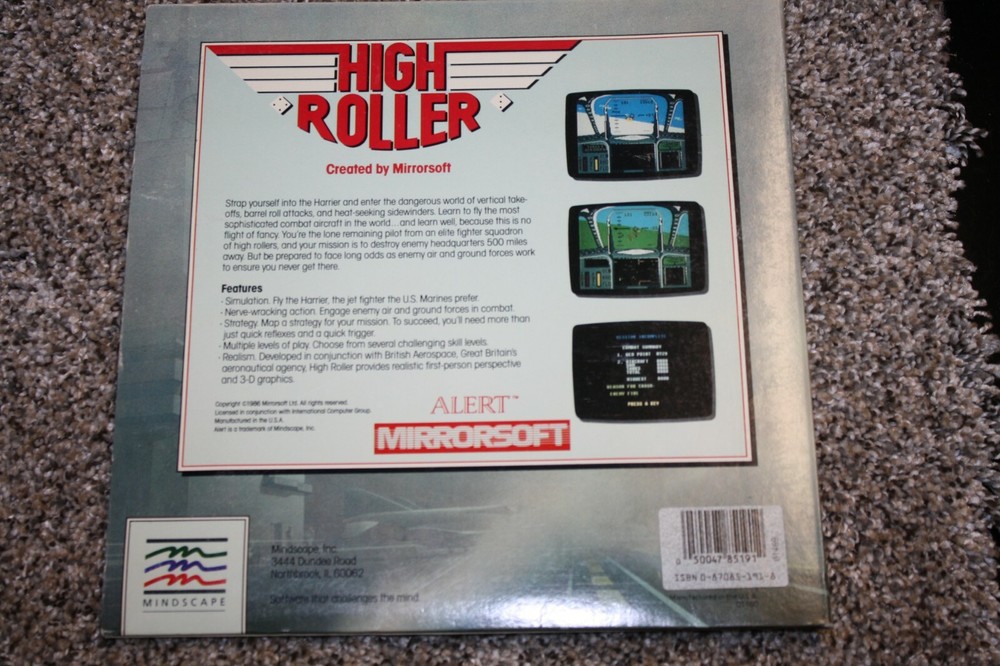 High Roller Commodore 64 C64 Game with cardboard case and manual