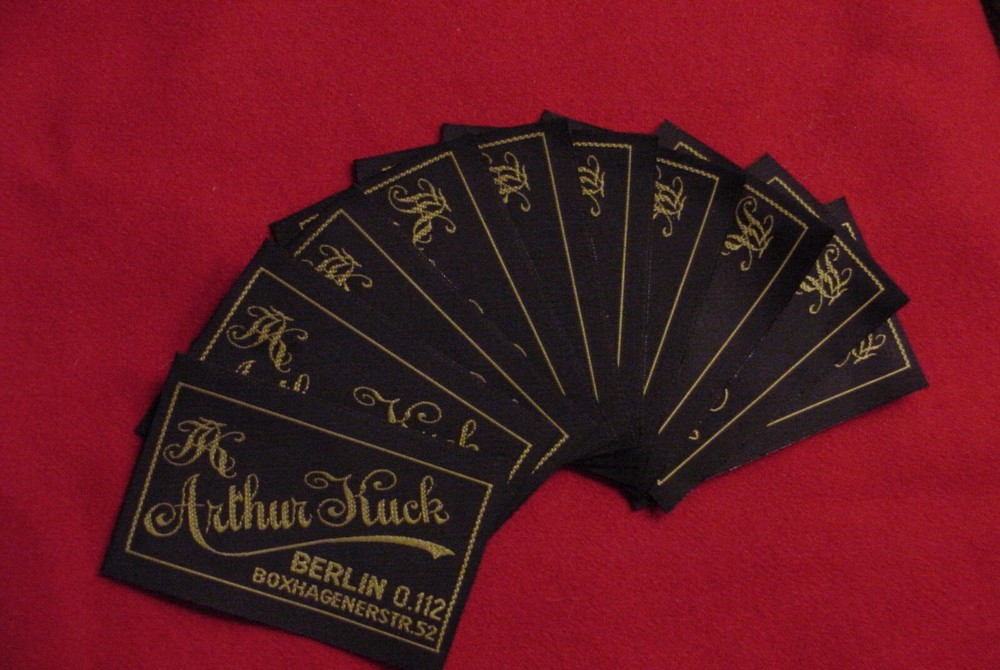 GERMAN UNIFORM TAILOR LABEL : ARTHUR KUCK,  BERLIN - TEN CUSTOM-MADE REPLICAS