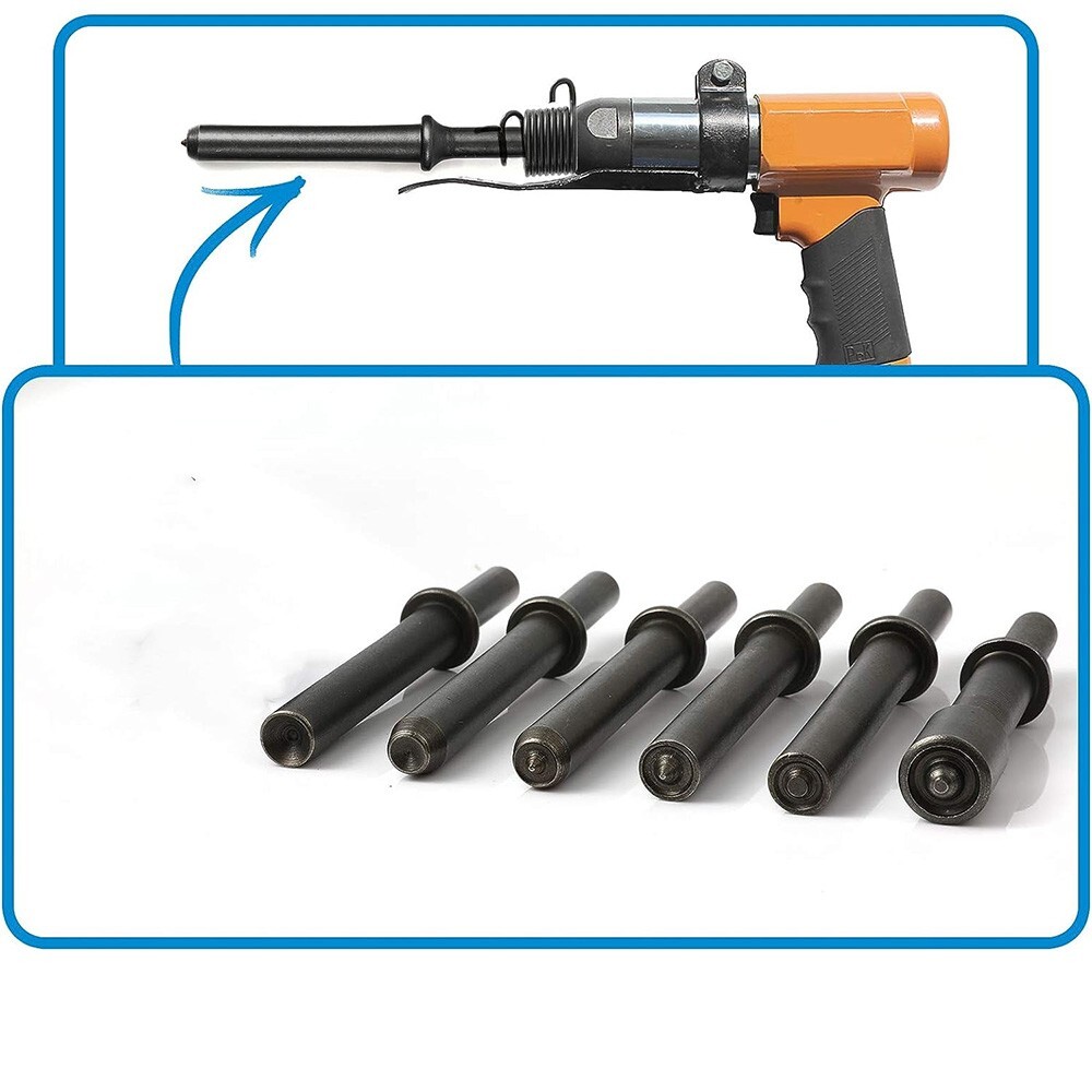 6Pcs Steel Solid Impact Head Bits for AIR CHISEL PUNCH HAMMER Bolt Removal Tool
