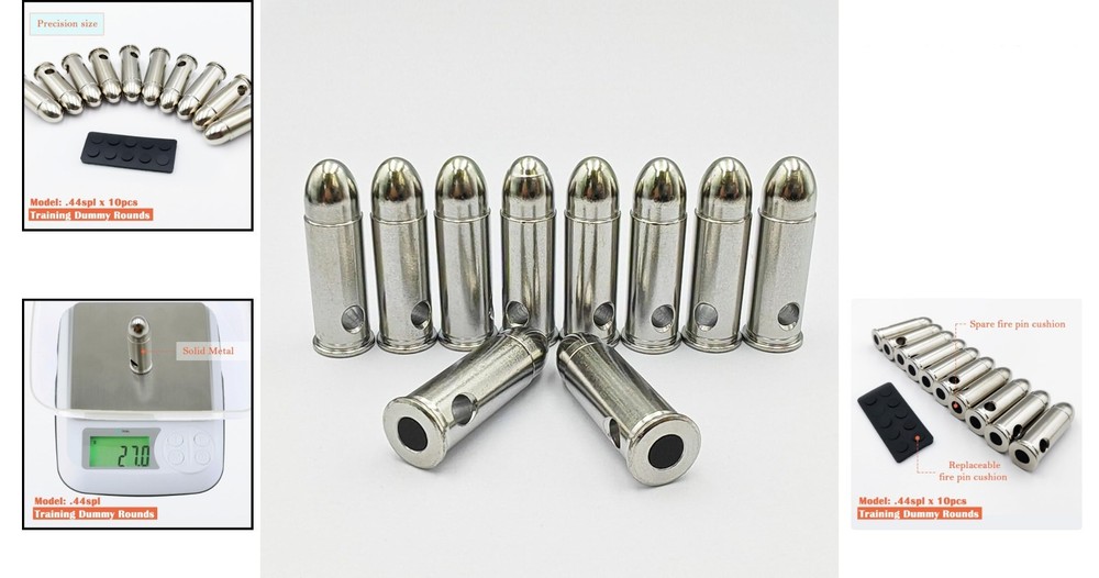 Durable Precision Dummy Rounds - Steel 10-Pack for Safe Firearm Practice