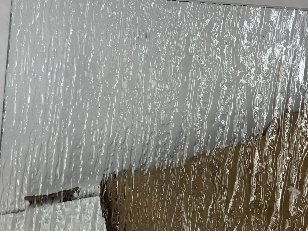 4mm Rain Pattern Tempered Glass Panel Rectangular Corner Textured Replacement
