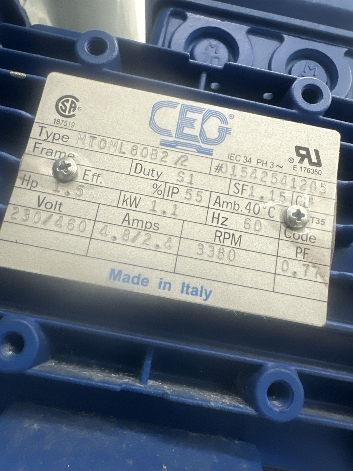 Fan Exhaust Fan Nederman 14511022 N24 Fan Assembly 230/460V 3 Phase 60HZ 1.5 HP