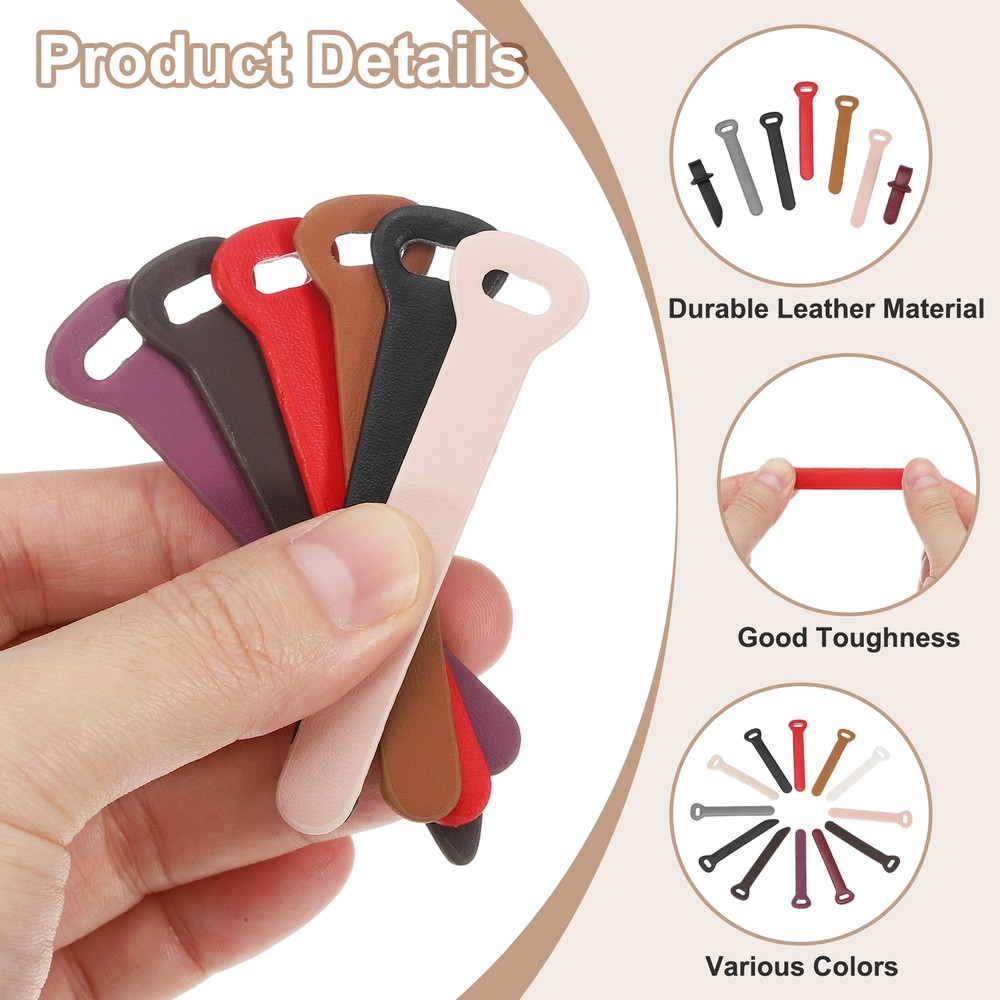 30 Pcs Leather Zipper Puller, 2.6" Zipper Sliders, Coffee
